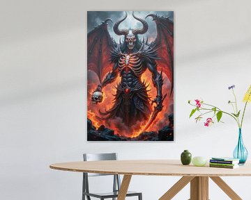 NOXFERUM - A demonic devil holding a skull and sword in his hands by INFERAURUM