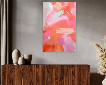 Coral Motion – Expressive Pink Abstract by Mosaic Dialogue