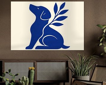 Minimalist dog and leaves by Art & Soul Creations