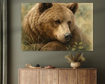 Bear portrait in soft nature by Art & Soul Creations