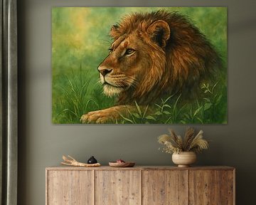 Majestic lion in profile by Imperial Art House
