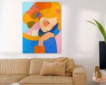 Woman with Golden Hair | Woman with Orange Hair by ARTEO Paintings