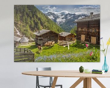 Huts on the Oberstalleralm (1,870 m) in the rear Villgratental valley, East Tyrol by Christian Müringer