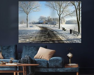 Winters Verstilling – Een Tijdloze Reis door het Hollandse Landschap van Jan Willem Oldenbeuving