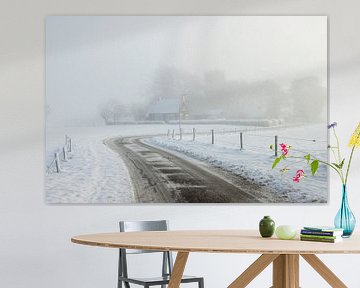 In de Sluier van de Ochtend – Een Verstild Winters Gezicht van Jan Willem Oldenbeuving