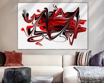 Mantel in rot scharz von Dieter Walther