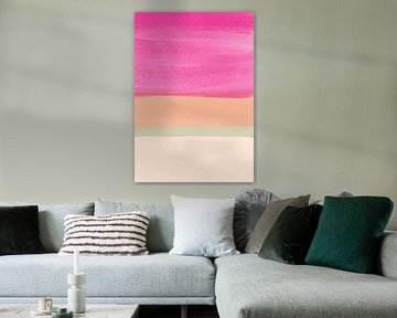 Lines in pink and beige - abstract by Bainai