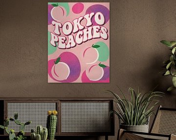 Tokyo Peaches Retro Typography Art by Dodik Hariyono
