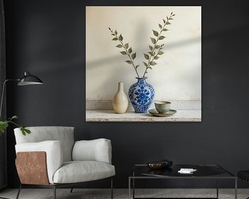 Blue Silence in Equilibrium - delft blue vase by Kleurenrijk