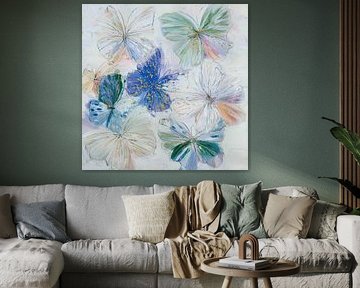 Schmetterlinge in Blau und Grün