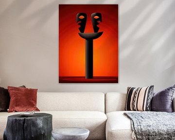 PopArt Dual Totem - Mirror of tension by Klaus Tesching - Art-AI
