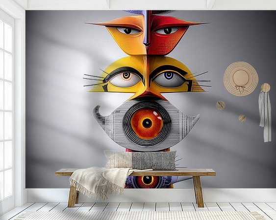 Voorbeeld van het werk in een kamer
