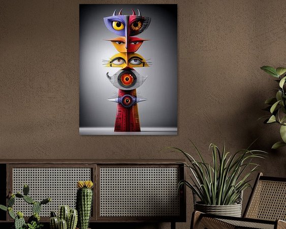 Voorbeeld van het werk in een kamer