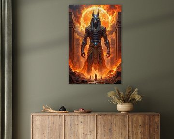 SOLARIS – The Egyptian God Anubis Before a Burning Sun by INFERAURUM