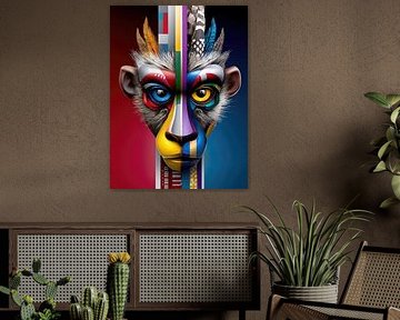 PopArt Split Instinct - The split gaze by Klaus Tesching - Art-AI