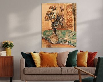 Max Pechstein, Blumenstillleben mit grüner Decke, 1927 von Atelier Liesjes