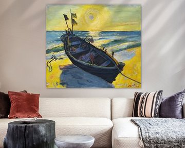 Max Pechstein, Boat at the Rising Sun, 1949