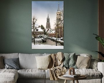 An Amersfoort winter fairytale. our lady's tower and Elleboog church by Marco Hoogma