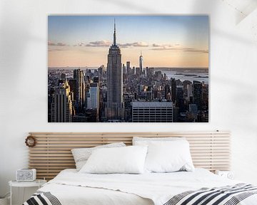 Sunset over Manhattan in New York by Bas van Setten