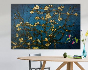 Goldene Blüte mit dunklen Zweigen von Art & Soul Creations