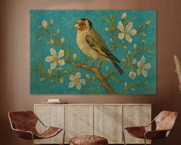 Bird among white blossom by Art & Soul Creations