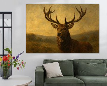Red deer with imposing antlers by Imperial Art House