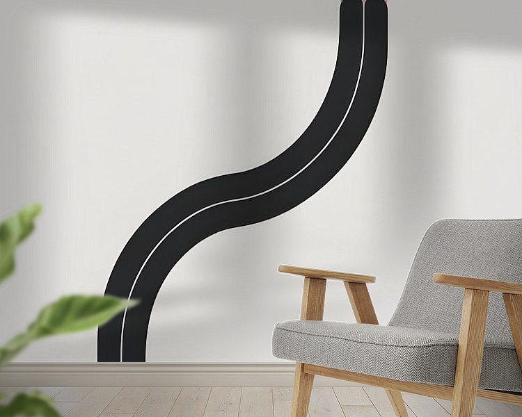 Voorbeeld van het werk in een kamer