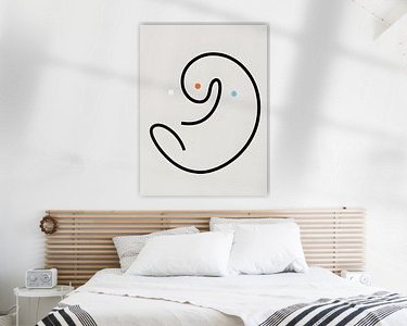 Voorbeeld van het werk in een kamer