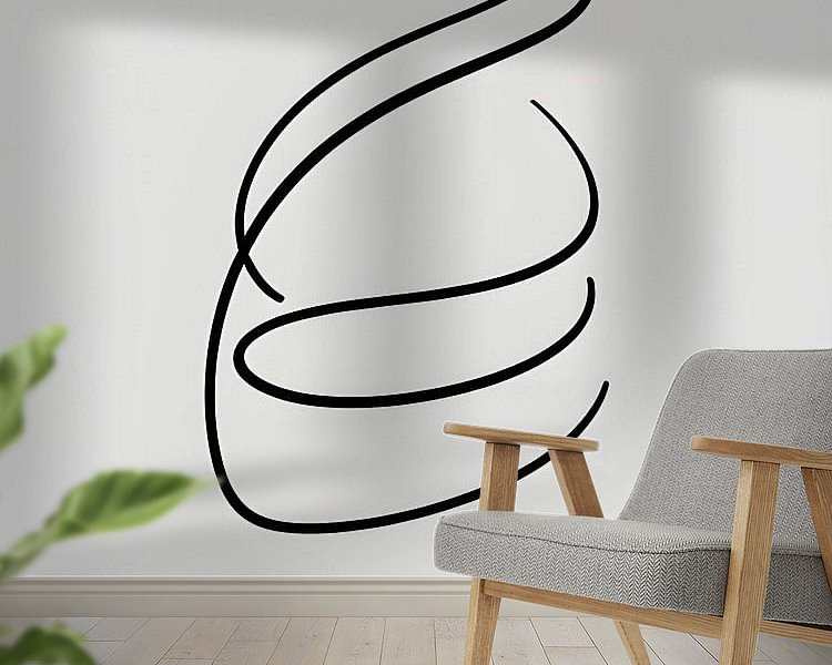 Voorbeeld van het werk in een kamer