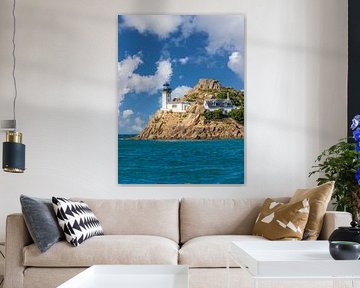 Phare sur l'île Louet près de Carantec, Bretagne sur Christian Müringer