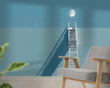 Voorbeeld van het werk in een kamer