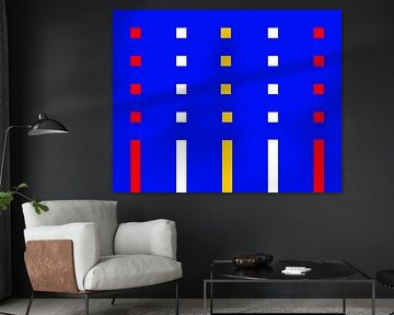 Farbige Balken und Blöcke auf blauem Hintergrund V2