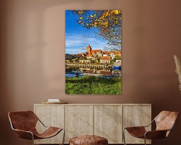 Blick auf die Pfarrkirche St. Marien in der Stadt Plau am See