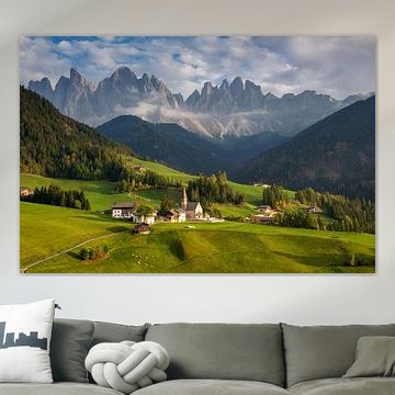 Mountain village in a green valley