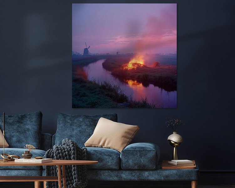 Voorbeeld van het werk in een kamer