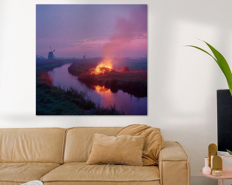 Voorbeeld van het werk in een kamer