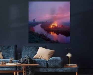 Voorbeeld van het werk in een kamer