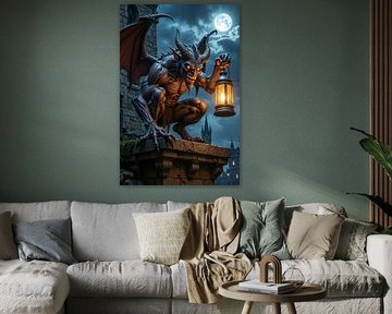 UMBRAFER – La Gargouille avec une Lanterne sur le Mur sur INFERAURUM