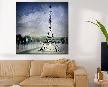 Digitale kunst PARIJS Eiffeltoren nr.1 van Melanie Viola