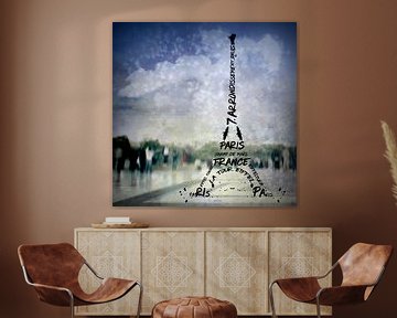 Digitale kunst PARIJS Eiffeltoren nr.1 van Melanie Viola
