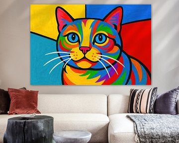 Colourful cat illustration by Art & Soul Creations
