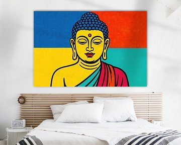 Buddha-Porträt mit Farbfeldern von Imperial Art House