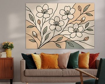 Botanische Linien mit sanften Tönen von Imperial Art House