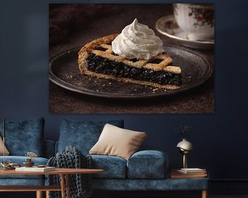 Zwarte pruimenvlaai. Op de koffie bij oma.