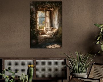 Cozy Window Nook with Flowers by Matthias Hauser