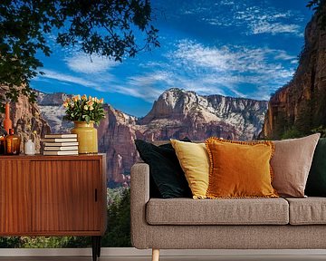 Looking into Zion National park Utah by Marja Spiering
