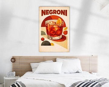 Retro Modern Negroni Cocktail Poster