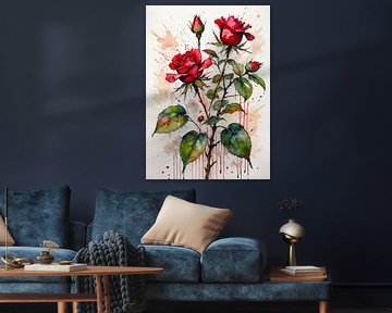 Aquarell-Kirschblüte - Texturierte Blumenkunst