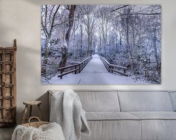 winter brug in het bos