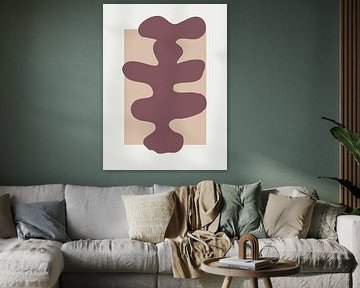 Coral - organische vorm in cloud, pink and mauve